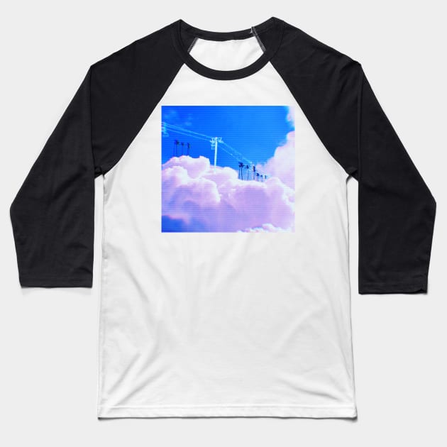 Cloud Chairlift Baseball T-Shirt by lofi_retrowave